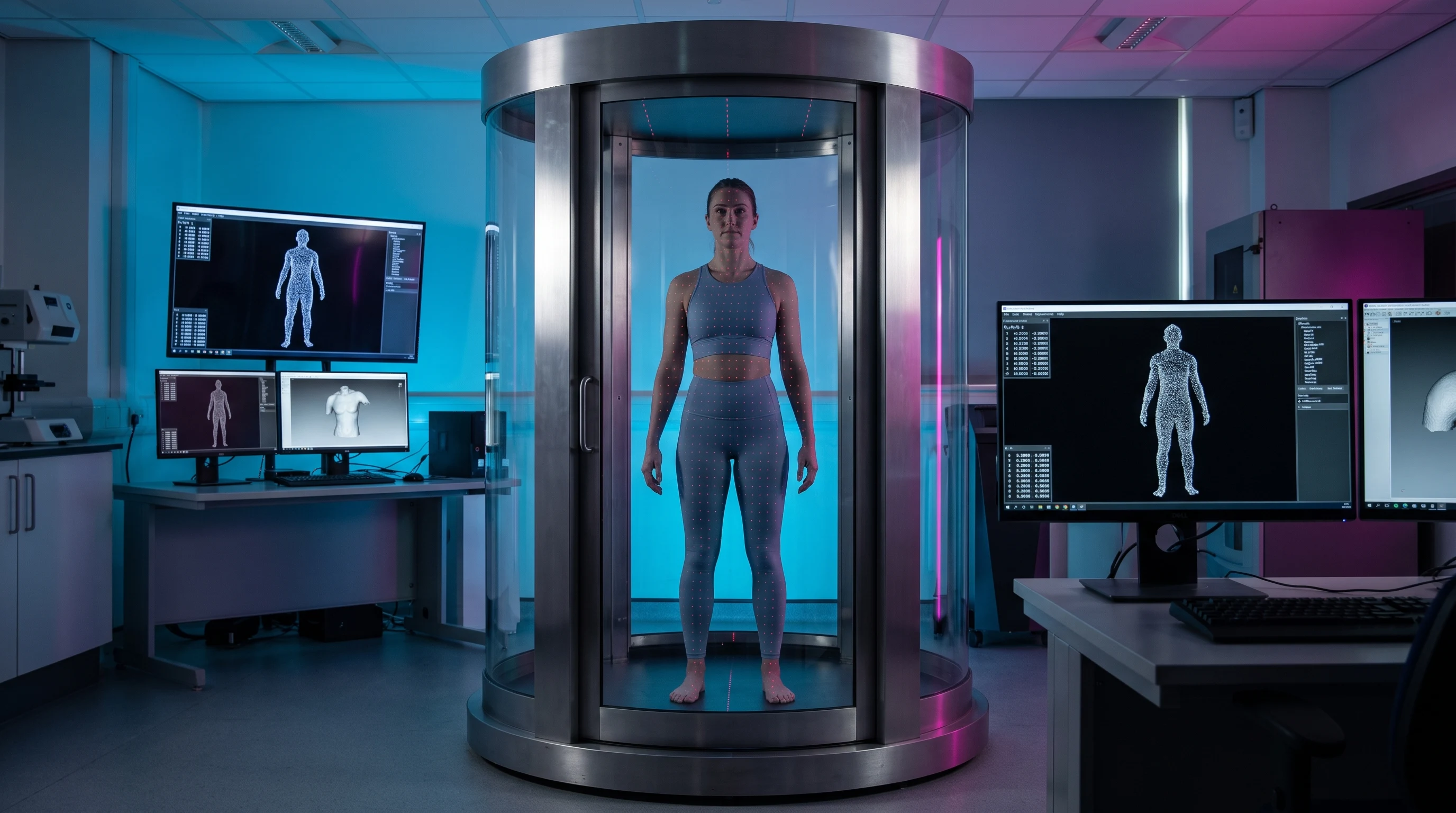 Points linked into a skin for measurement A depth scan turned into a continuous surface mesh
